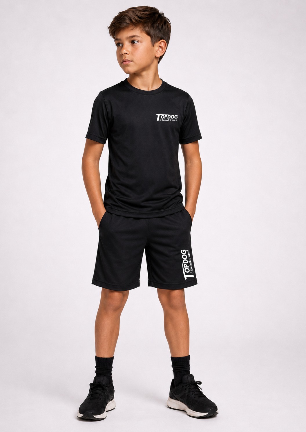 Kids Black Reflective Tops