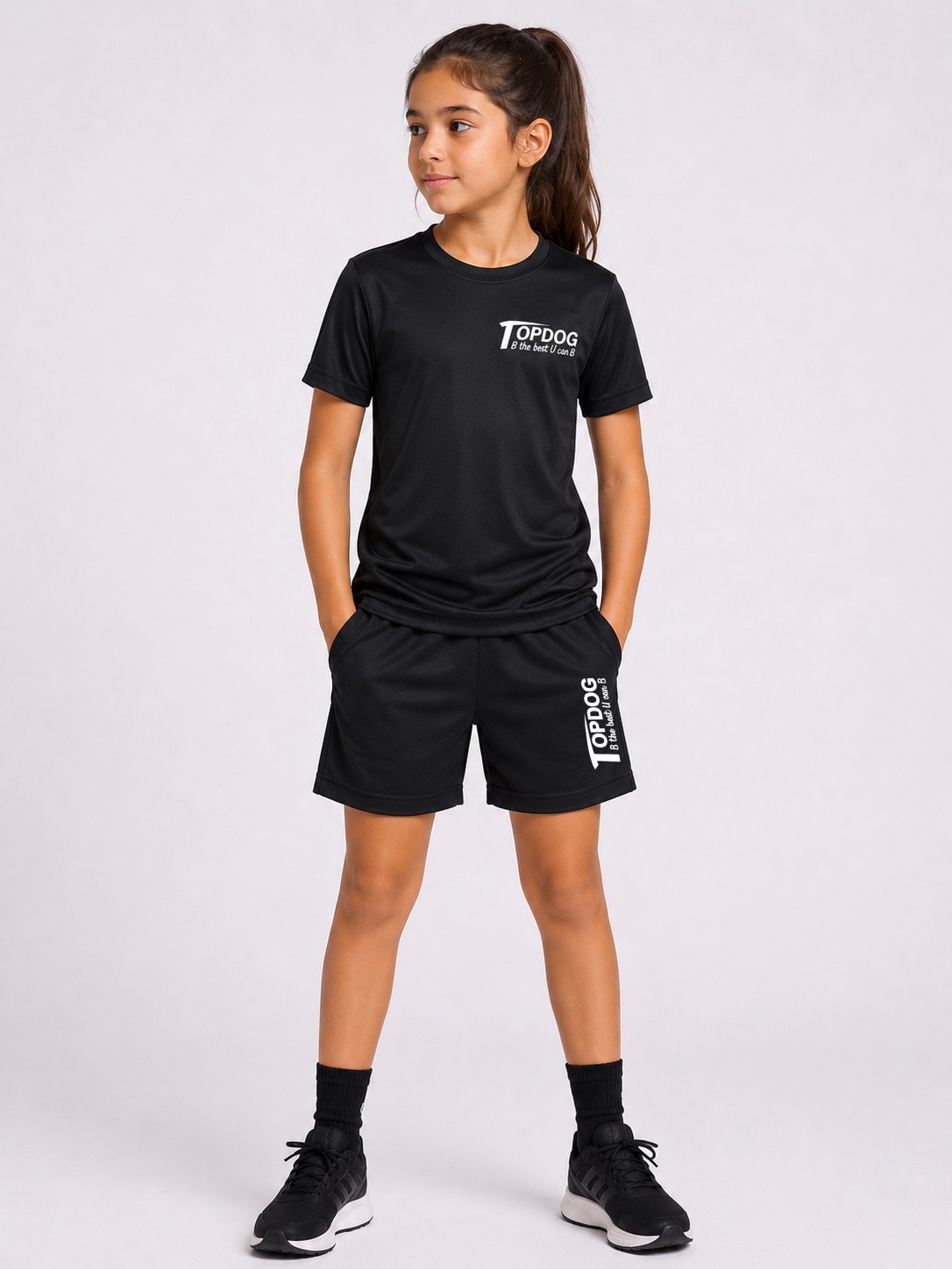 Kids Black Reflective Shorts
